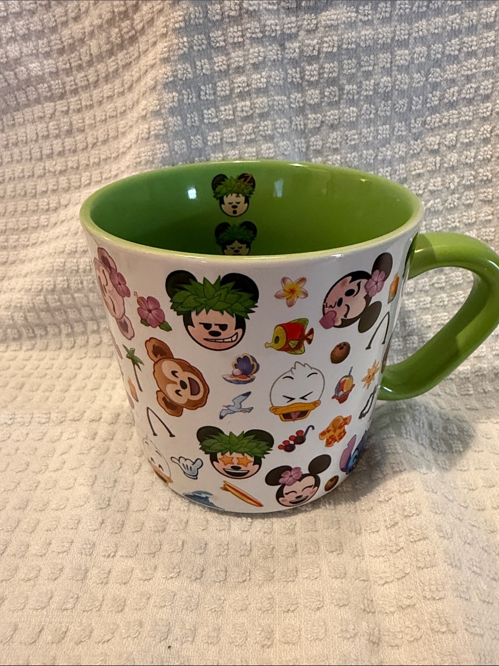 Aulani Disney Green Interior White Character Pattern Ceramic Coffee Mug